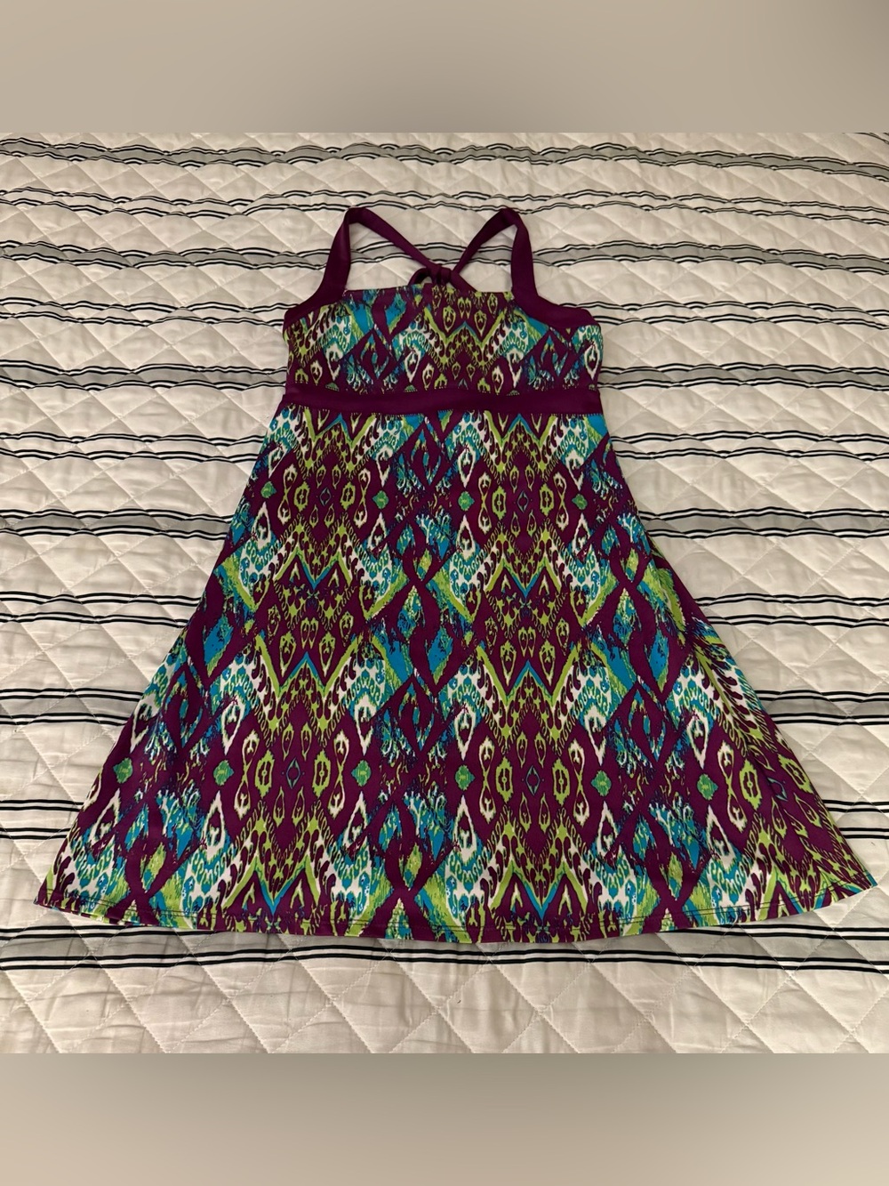 Soybu Women’s Multicolor Padded Built In Bra Tennis Athletic Dress Medium EUC